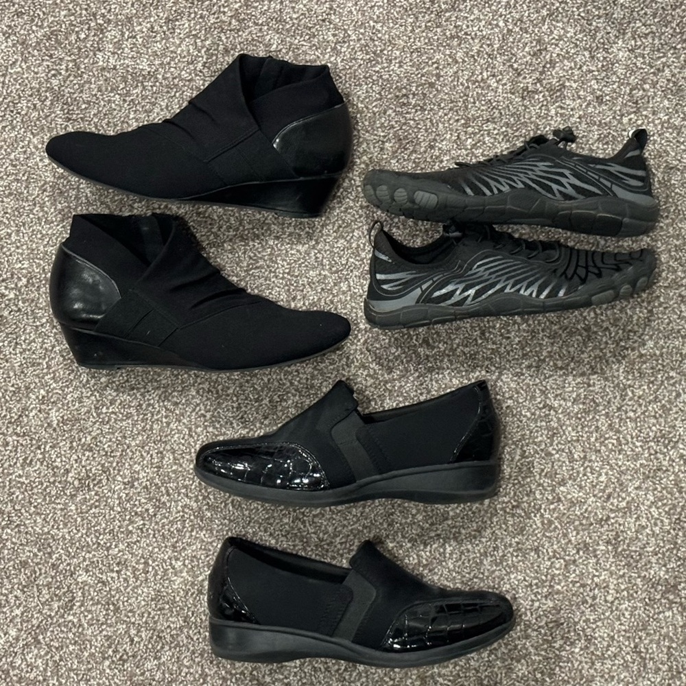 Women's Size 7.5 Shoe Lot Flat, Wedge, Athletic Business Casual